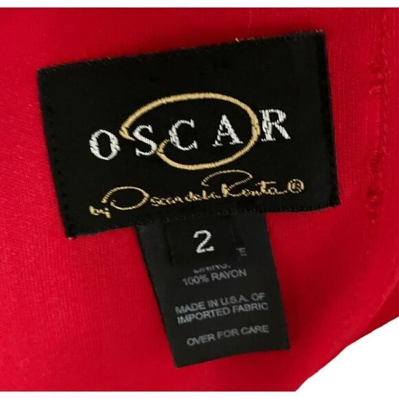 Oscar De La Renta Y2K Designer Maxi Dress Strapless Red Gown Prom Formal US 2 - Picture 14 of 16